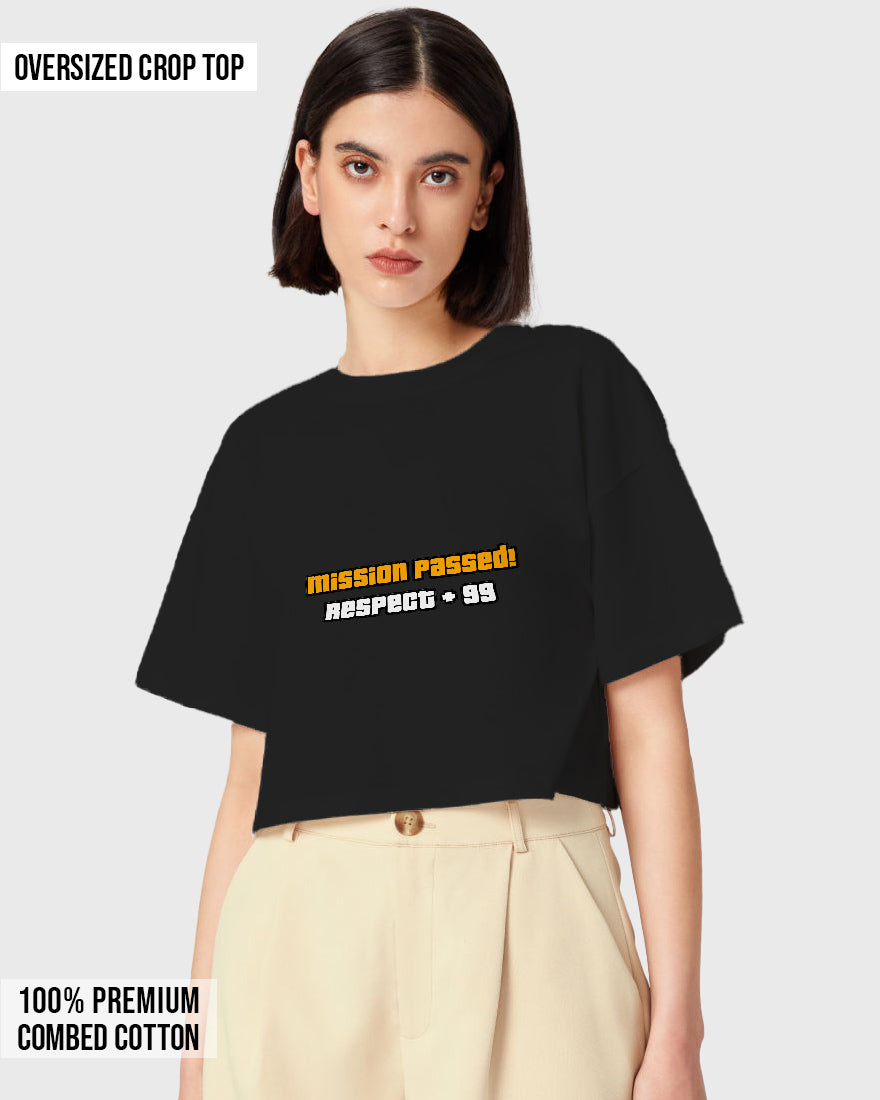 Womens Oversized Cropped TShirt Gaming Gta 2