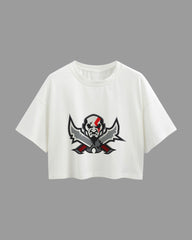 Womens Oversized Cropped TShirt Gaming God Of War Kratos