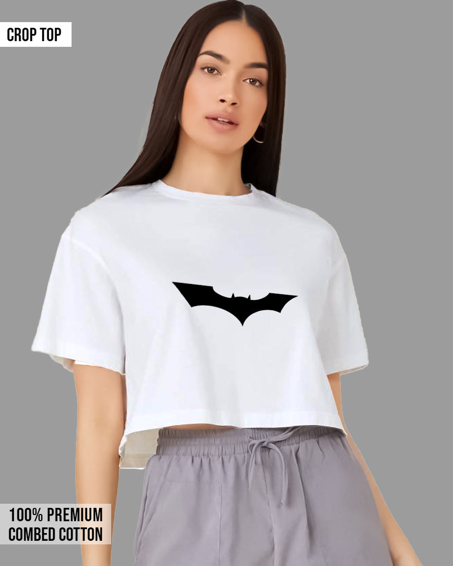 Womens Cropped TShirt Movies Batman Logo