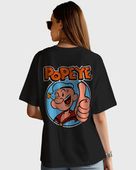 Womens Oversized TShirt Cartoon Popeye