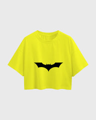 Womens Oversized Cropped TShirt Movies Batman Logo