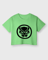 Womens Cropped TShirt Movies Black Panther Logo