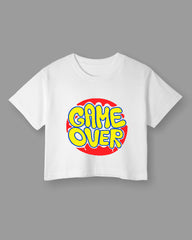 Womens Cropped TShirt Funky Game Over