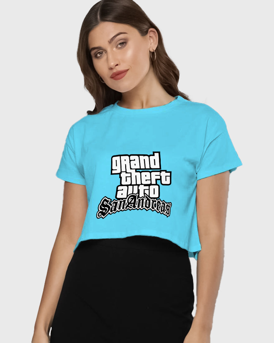 Womens Cropped TShirt Gaming Gta 3