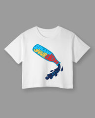 Womens Cropped TShirt Funky Splash