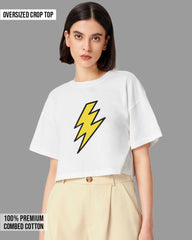 Womens Oversized Cropped TShirt Movies Flash Logo1