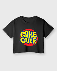 Womens Cropped TShirt Funky Game Over