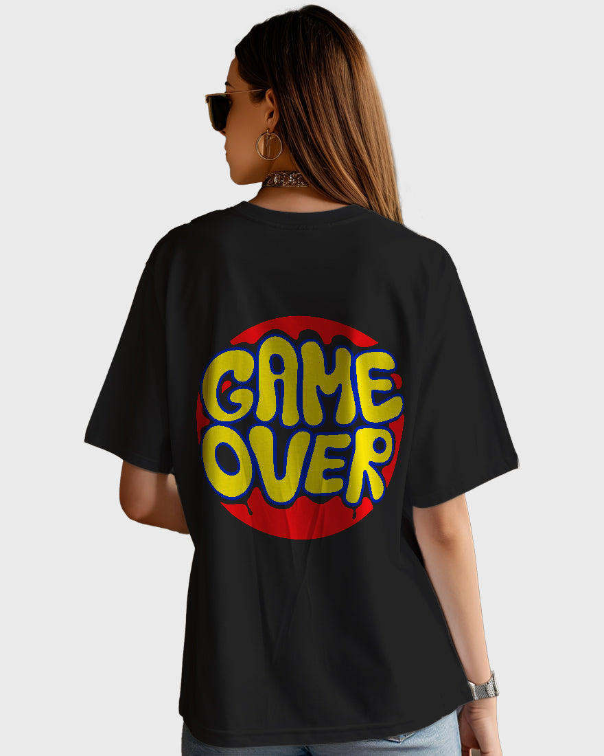 Womens Oversized TShirt Funky Game Over