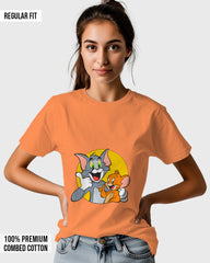 Womens Relaxed Fit TShirt Cartoon Tom & Jerry