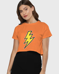 Womens Cropped TShirt Movies Flash Logo1