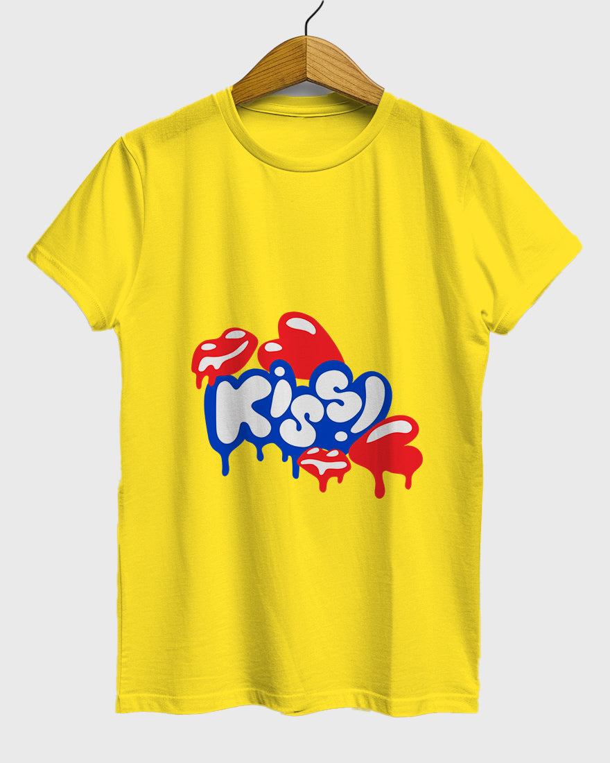 Womens Relaxed Fit TShirt Funky Kiss