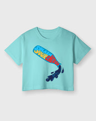 Womens Cropped TShirt Funky Splash