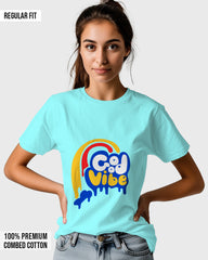 Womens Relaxed Fit TShirt Funky Good Vibe