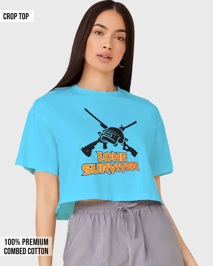 Womens Cropped TShirt Gaming Pubg 2