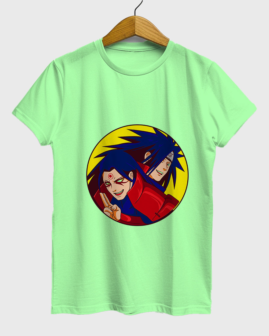 Womens Relaxed Fit TShirt Anime Naruto Hashirama & Madara