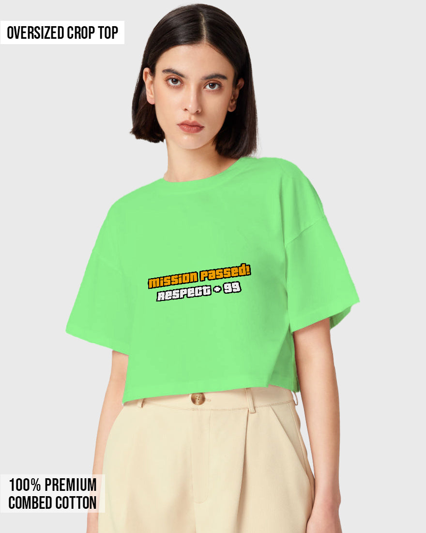 Womens Oversized Cropped TShirt Gaming Gta 2