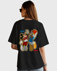 Womens Oversized TShirt Cartoon Micky & Donald