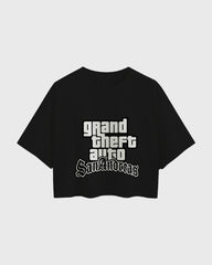 Womens Oversized Cropped TShirt Gaming Gta 3