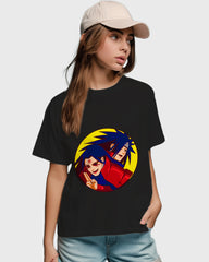 Womens Relaxed Fit TShirt Anime Naruto Hashirama & Madara