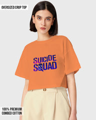 Womens Oversized Cropped TShirt Gaming Suicide Squad Specialops