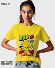 Womens Relaxed Fit TShirt Cartoon Angry Tweety