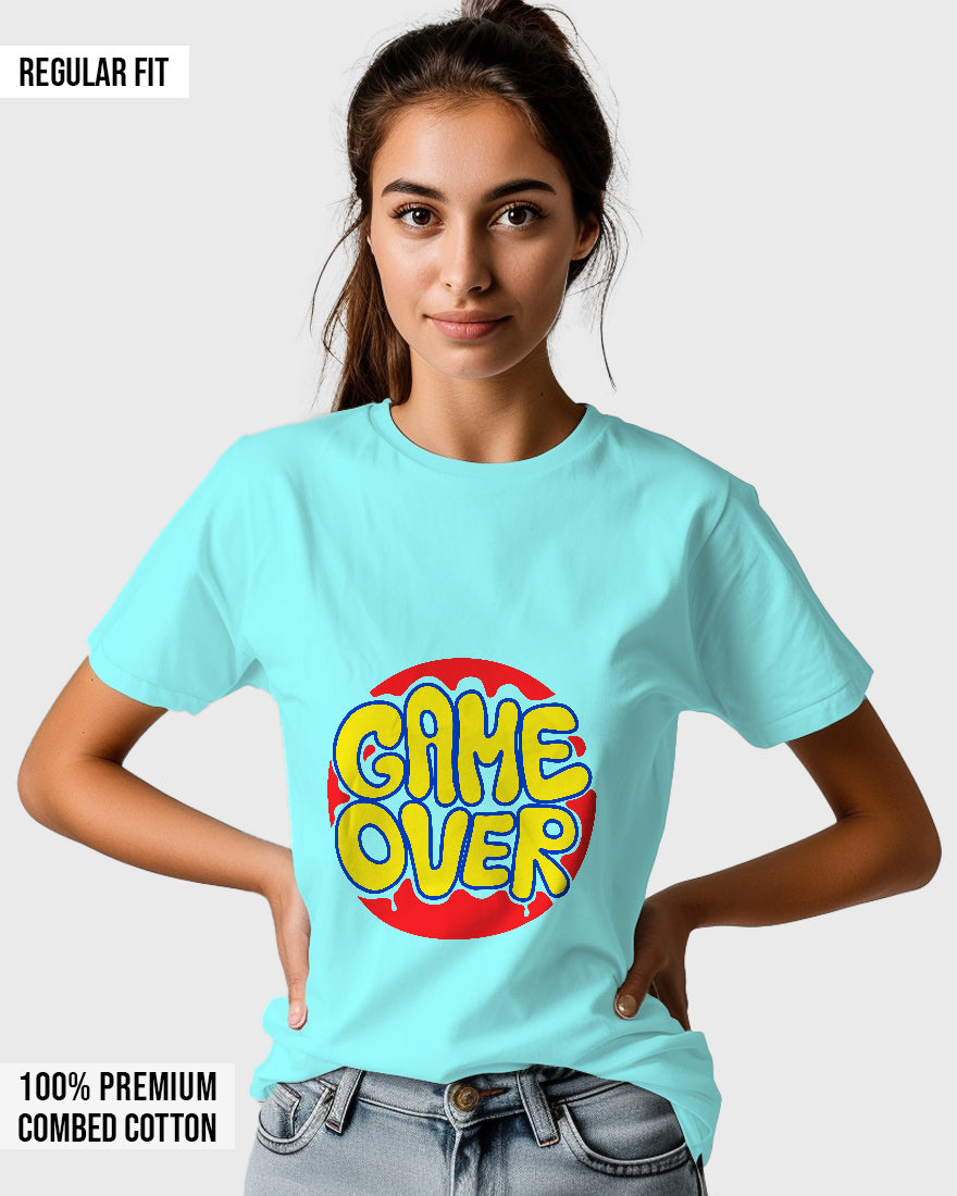 Womens Relaxed Fit TShirt Funky Game Over