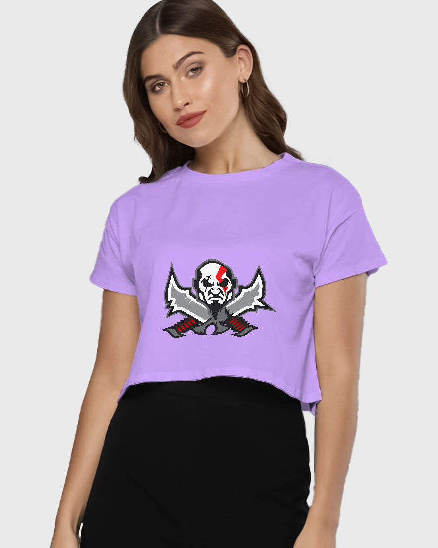 Womens Cropped TShirt Gaming God Of War Kratos