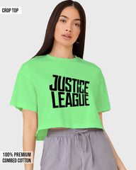 Womens Cropped TShirt Movies Lustice League