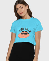 Womens Cropped TShirt Cartoon Sinchan