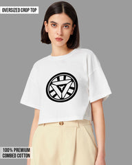 Womens Oversized Cropped TShirt Movies Iron Man Arc Reacter