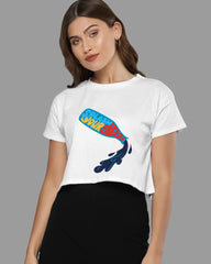 Womens Cropped TShirt Funky Splash