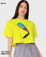 Womens Cropped TShirt Funky Splash