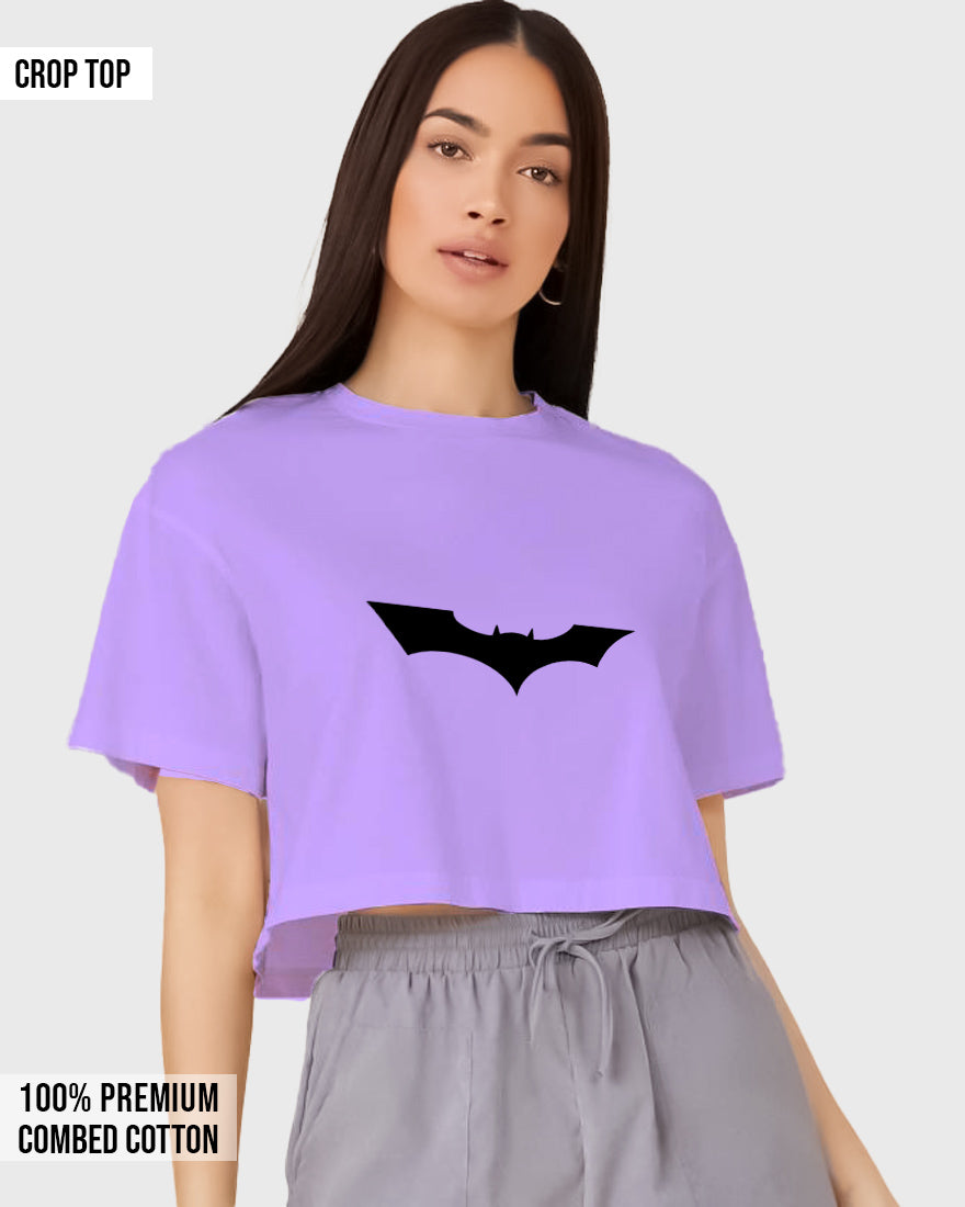 Womens Cropped TShirt Movies Batman Logo