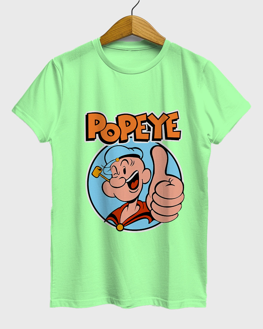 Womens Relaxed Fit TShirt Cartoon Popeye