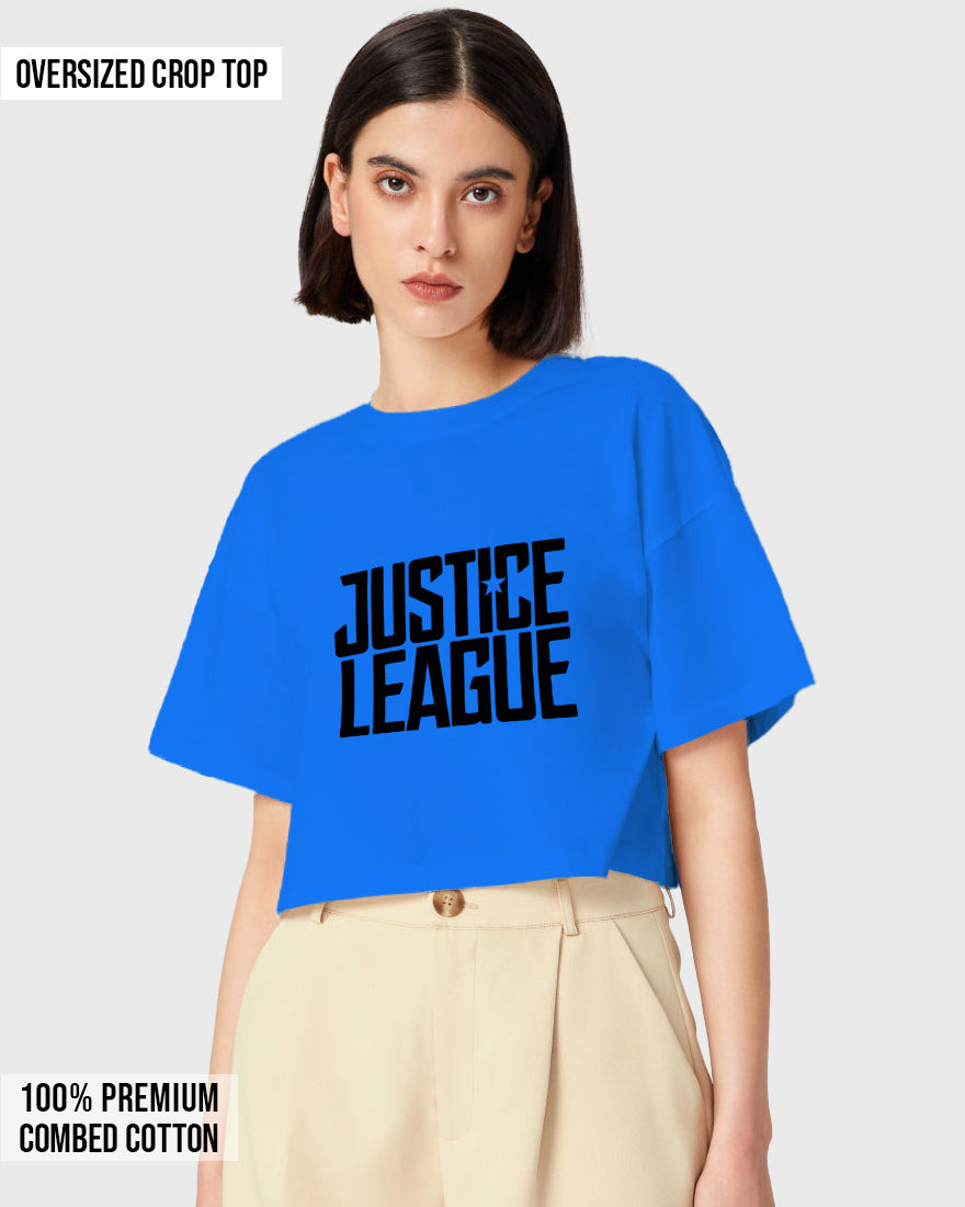 Womens Oversized Cropped TShirt Movies Lustice League