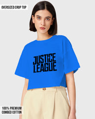 Womens Oversized Cropped TShirt Movies Lustice League