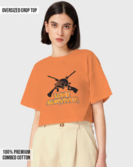 Womens Oversized Cropped TShirt Gaming Pubg 2