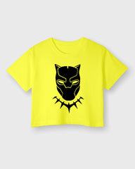 Womens Cropped TShirt Movies Black Panther Mask