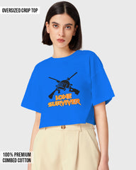 Womens Oversized Cropped TShirt Gaming Pubg 2