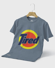 Mens T-Shirt Funky Logo Spoofs Tired - Metro Apes