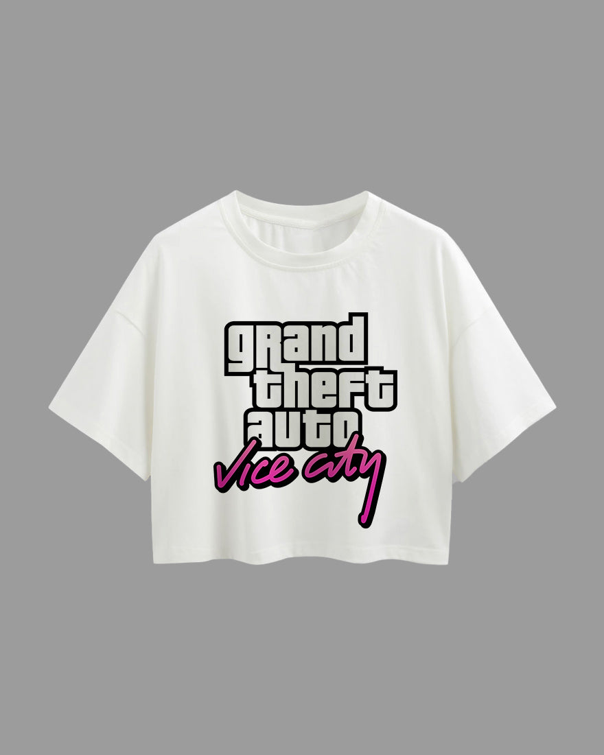 Womens Oversized Cropped TShirt Gaming Gta 4