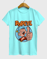 Womens Relaxed Fit TShirt Cartoon Popeye