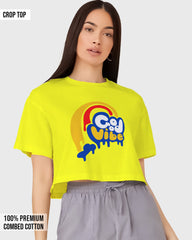 Womens Cropped TShirt Funky Good Vibes