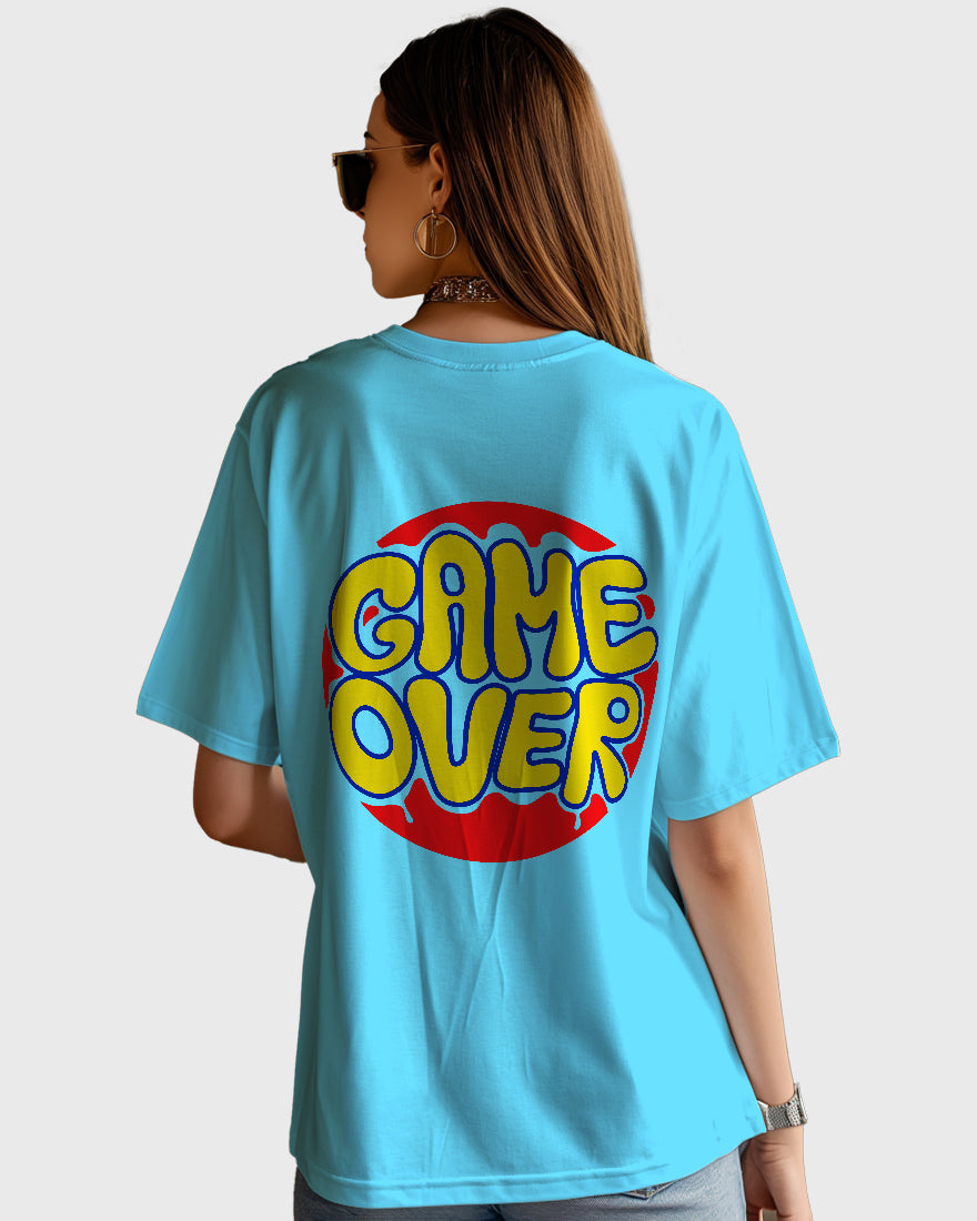 Womens Oversized TShirt Funky Game Over