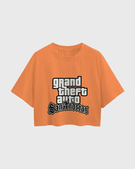 Womens Oversized Cropped TShirt Gaming Gta 3