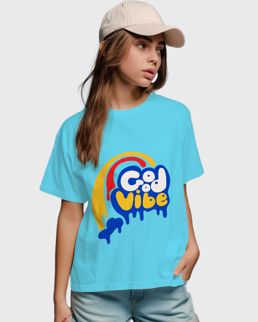 Womens Relaxed Fit TShirt Funky Good Vibe