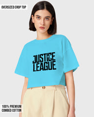 Womens Oversized Cropped TShirt Movies Lustice League