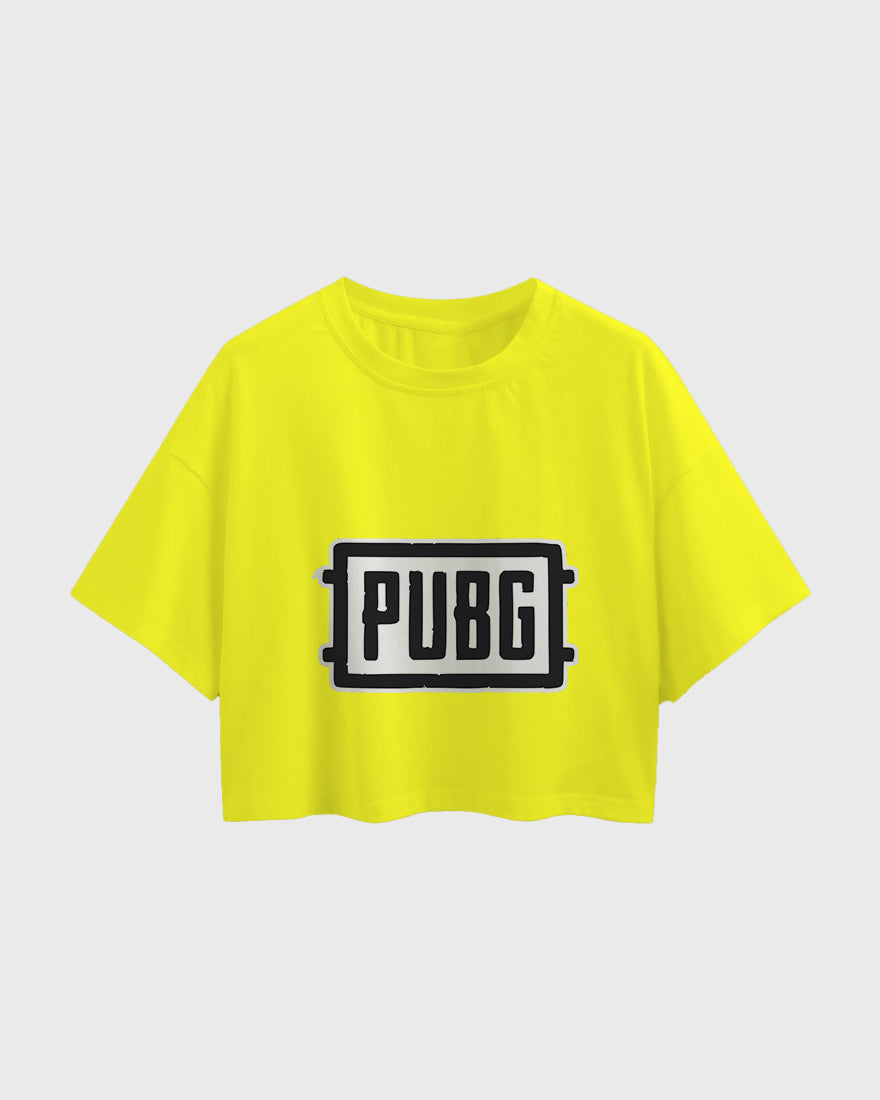 Womens Oversized Cropped TShirt Gaming Pubg 1