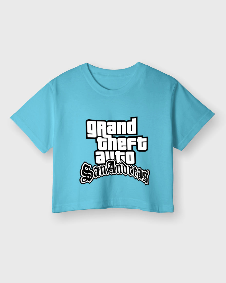 Womens Cropped TShirt Gaming Gta 3