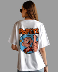 Womens Oversized TShirt Cartoon Popeye